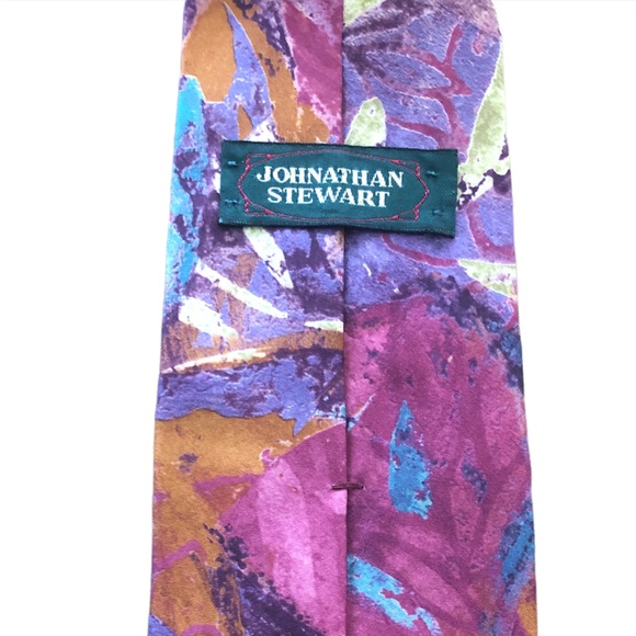 Jonathan Stewart Mens Tie Necktie Multicolor Abstract - Picture 5 of 5